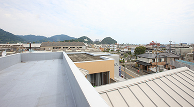 社屋屋上の避難エリア